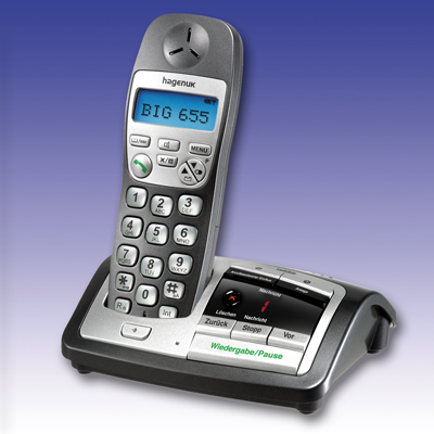 Schnurloses Grotastentelefon BIG 655 mit sehr einfach zu bedienendem Anrufbeantworter 71,20EUR