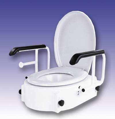 WC-Erhhung mit Lehne - einstellbare Erhhung, schwenkbare Armlehnen bis 100 kg belastbar 144,90EUR