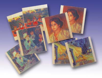 Knstlermemo - Memory mit Klassikern des Impressionismus und Expressionismus. Holzplttchen 10 x 10 cm 33,20EUR